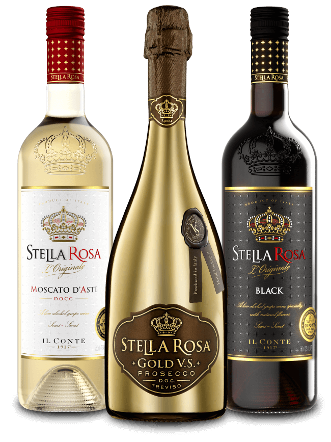 Three bottles of Stella Rosa